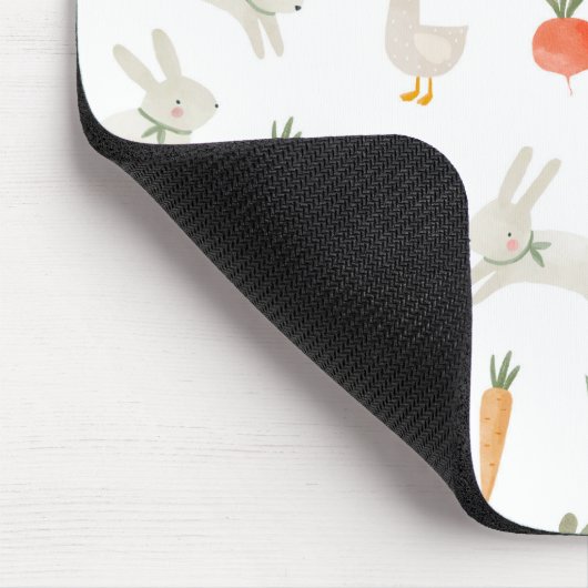 Bunnies & Ducks auf dem Bauernmuster Mousepad (Ecke)