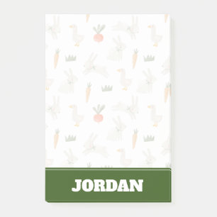 Bunnies & Ducks auf dem Bauernmuster Post-it Klebezettel