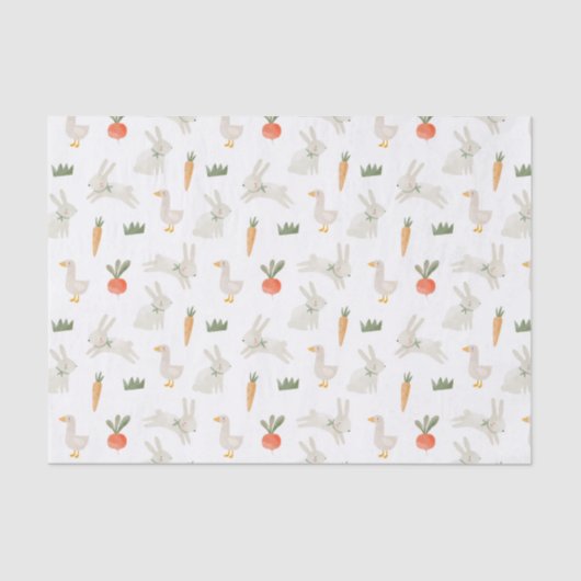 Bunnies & Ducks auf dem Bauernmuster Seidenpapier (Vorderseite)