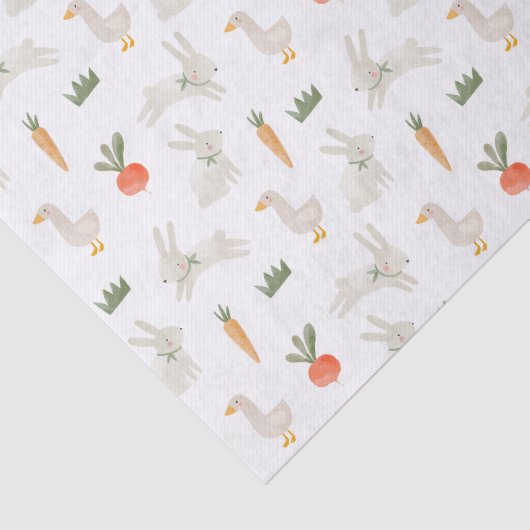 Bunnies & Ducks auf dem Bauernmuster Seidenpapier (Ausschnitt)