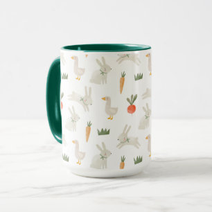 Bunnies & Ducks auf dem Bauernmuster Tasse