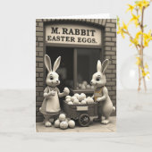 Bunnies Egg Shop Scene Card Karte (Gelbe Blume)