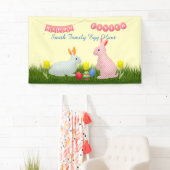 Bunnies, Eier, Tulpen und glückliche Osterjagd Banner (Insitu)