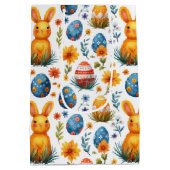 Bunnies, Eier und Blume - Ostern Mittlere Geschenktüte (Rückseite)