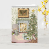 Bunnies feiert Weihnachts geklappte Grußkarte Karte (Gelbe Blume)