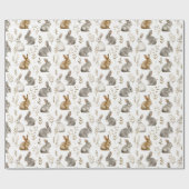 Bunnies & Foliage Wrapping Paper Geschenkpapier (Flach)