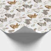 Bunnies & Foliage Wrapping Paper Geschenkpapier (Ecke)