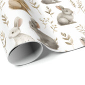 Bunnies & Foliage Wrapping Paper Geschenkpapier (Rolleneckpunkt)