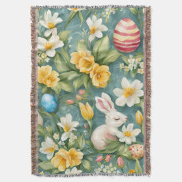 Bunnies, Frühlingsblumen und Ostereier. Malerei Decke