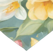 Bunnies, Frühlingsblumen und Ostereier. Malerei Tischdecke (Schrägansicht)