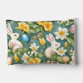 Bunnies, Frühlingsblumen und Ostereier. Malerei Zubehörtasche (Rückseite)