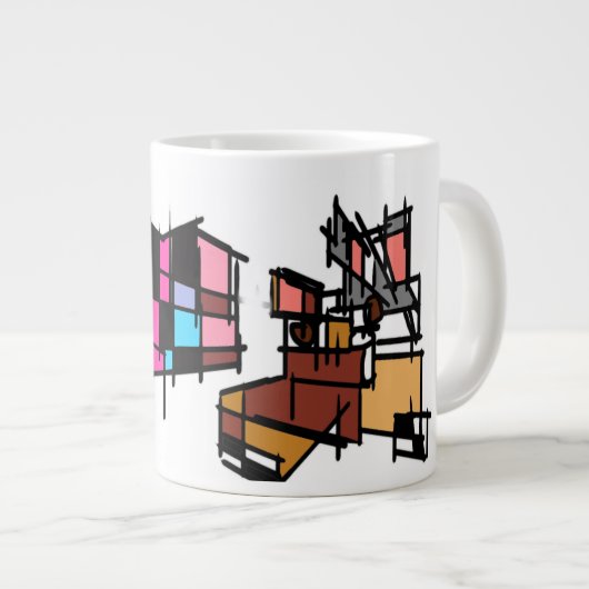 Bunnies Frühlingsherz Jumbo-Tasse (Vorderseite Rechts)