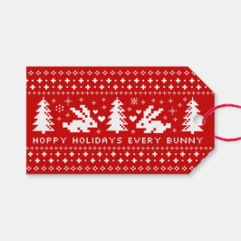 Bunnies Hoppy Holidays Niedliche Kaninchen nach Geschenkanhänger