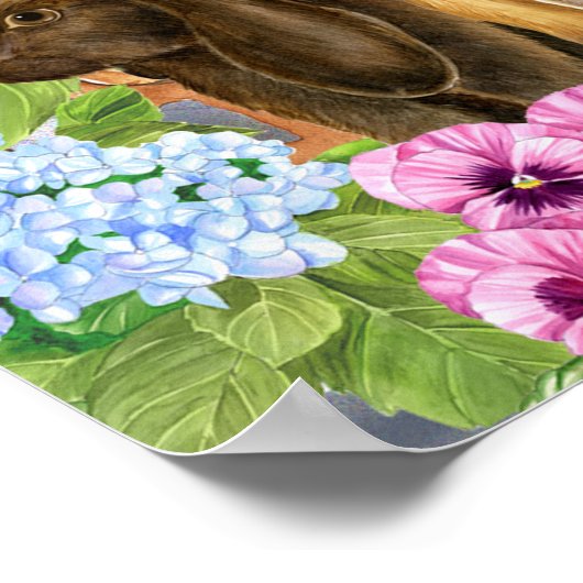 Bunnies im Garten Poster (Ecke)