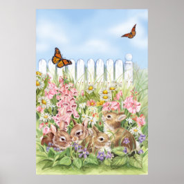 Bunnies im Garten Poster