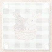 Bunnies im Korb Glasuntersetzer (Rückseite)