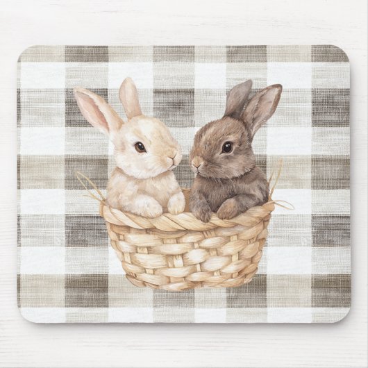 Bunnies im Korb Mousepad (Vorne)