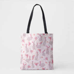 Bunnies in der Blume Tote Bag Tasche