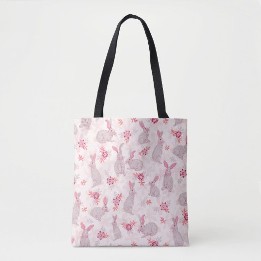 Bunnies in der Blume Tote Bag Tasche (Vorderseite)