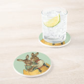 Bunnies in einem Goldeier, Vintag Viktorianischer  Untersetzer (Seite)