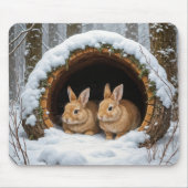Bunnies in einem Hollow-Log Mousepad (Vorne)