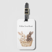 Bunnies in einem Korb Gepäckanhänger (Vorderseite Vertikal)
