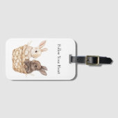 Bunnies in einem Korb Gepäckanhänger (Vorderseite (Horizontal))