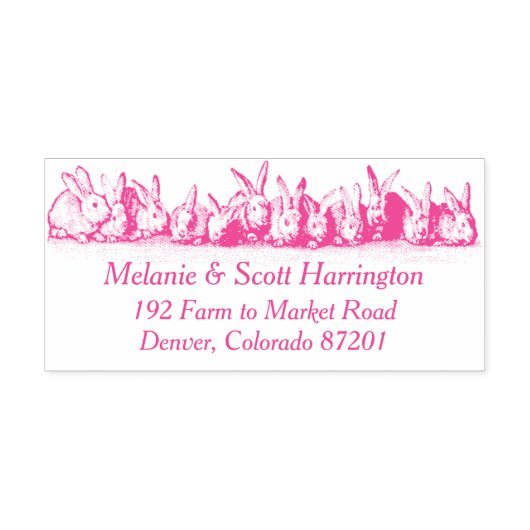 Bunnies in einer Briefmarke zur selbstgefälligen R Permastempel (Design)