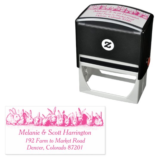 Bunnies in einer Briefmarke zur selbstgefälligen R Permastempel (Beispiel)