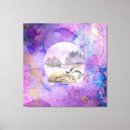 Bunnies in Lavender Dream Leinwanddruck