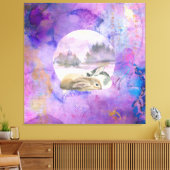 Bunnies in Lavender Dream Leinwanddruck (Insitu (Wohnzimmer))