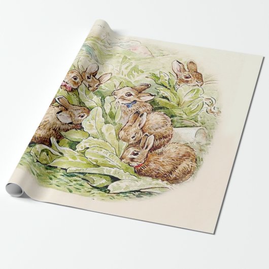 Bunnies in Lettuce Patch von Beatrix Potter Geschenkpapier (Ungerollt)