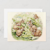 Bunnies in Lettuce Patch von Beatrix Potter Postkarte (Vorne/Hinten)