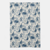 Bunnies in meinen Blume — Toile de Jouy Towel Geschirrtuch (Vertikal)
