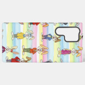  Bunnies in Stripes, by Natasha Us Samsung Galaxy Hülle (Rückseite (Horizontal))