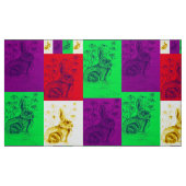 Bunnies in wilden Farbstoffen Stoff (Fat Quarter (45,7 x 55,9 cm))