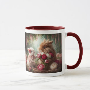 Bunnies Liebe Peonies Tasse