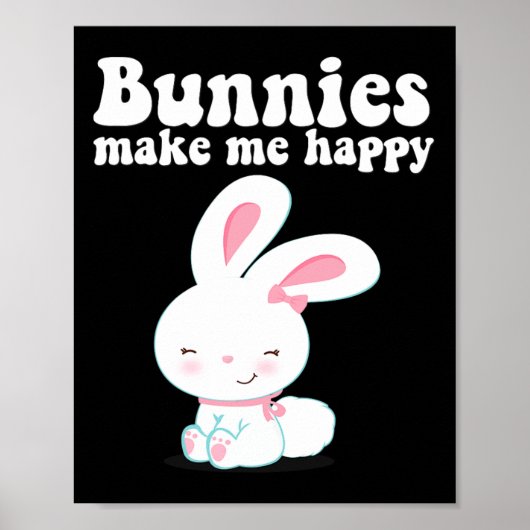 Bunnies machen mich glücklich Kleinkind Mädchen Ki Poster (Vorne)