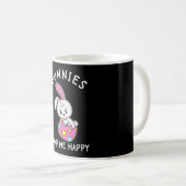 Bunnies machen mich zu einem glücklichen Ostereier Kaffeetasse (VorderseiteRechts)