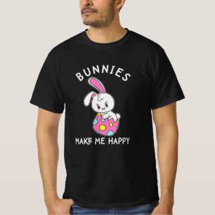 Bunnies machen mich zu einem glücklichen Ostereier T-Shirt
