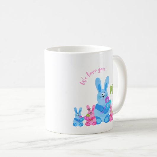 Bunnies mit Blume Kaffeetasse (VorderseiteRechts)