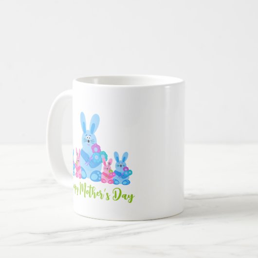 Bunnies mit Blume Kaffeetasse (Vorderseite Links)