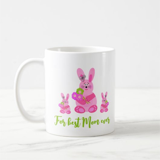 Bunnies mit Blume Kaffeetasse (Links)