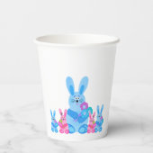 Bunnies mit Blume Pappbecher (Rückseite)