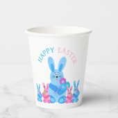 Bunnies mit Blume Pappbecher (Vorderseite)