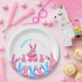 Bunnies mit Blume Pappteller (Party)
