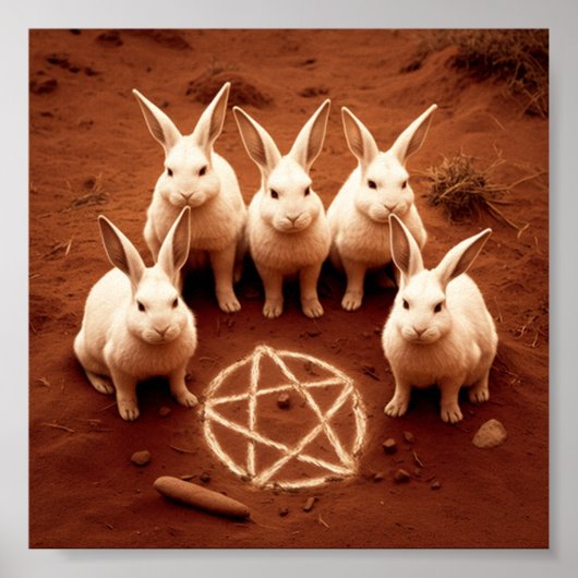 Bunnies mit Pentagram Poster (Vorne)
