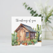 Bunnies mit Saguaro Cactus Hütte Karte (Stehend Vorderseite)