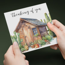 Bunnies mit Saguaro Cactus Hütte