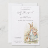 Bunnies Mummy Baby Dusche Einladung (Vorderseite)